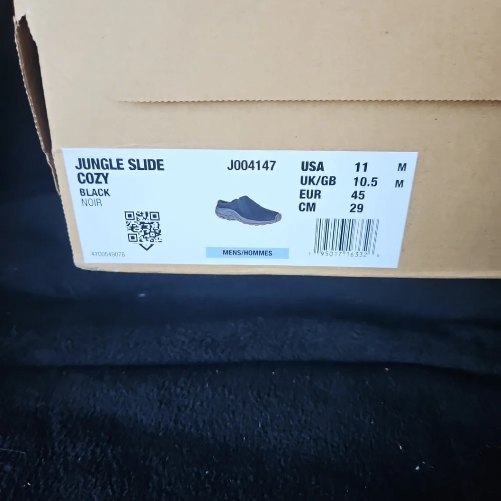 New Merrel Jungle Slide‎ Cozy Black Mens Size 11